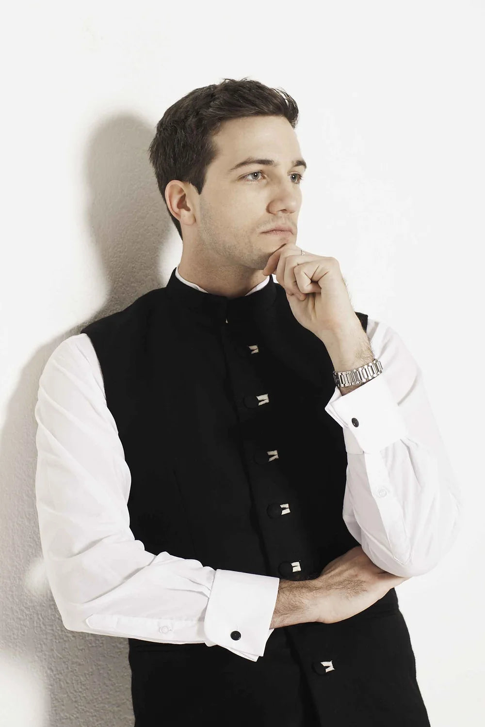 Black wool waist coat