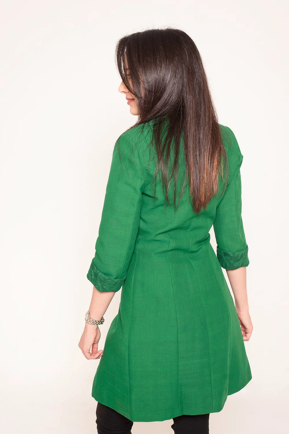 Bottle green extended coat