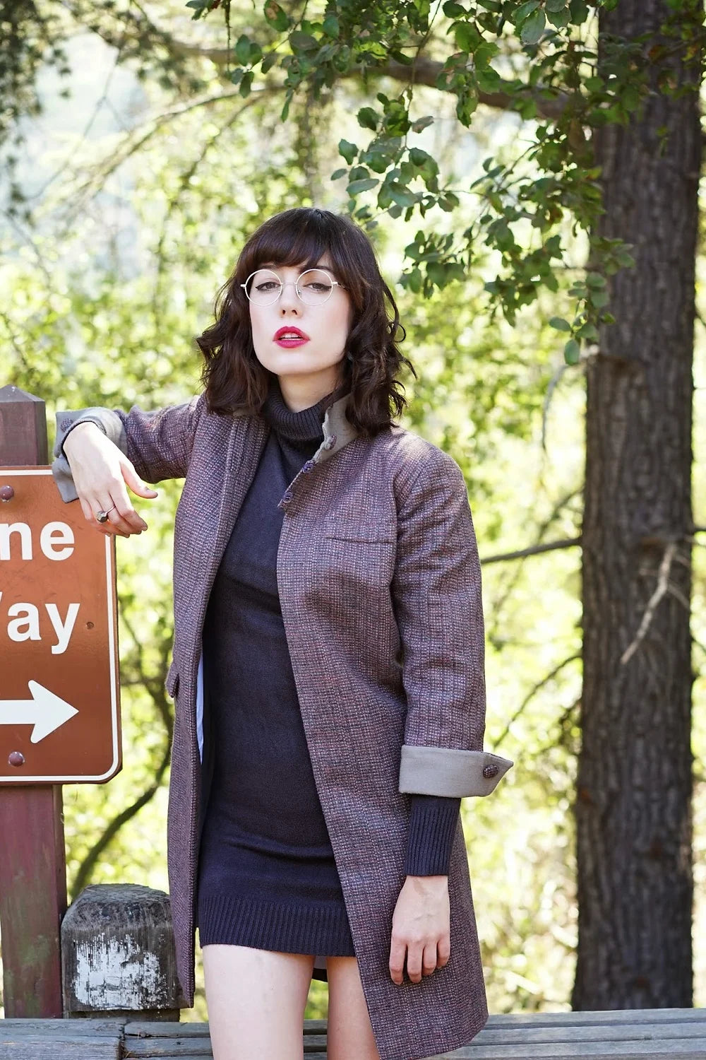 Cadet grey tweed coat