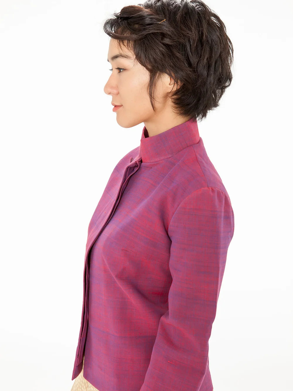 Cherry Red Dropped Shoulder Jacket