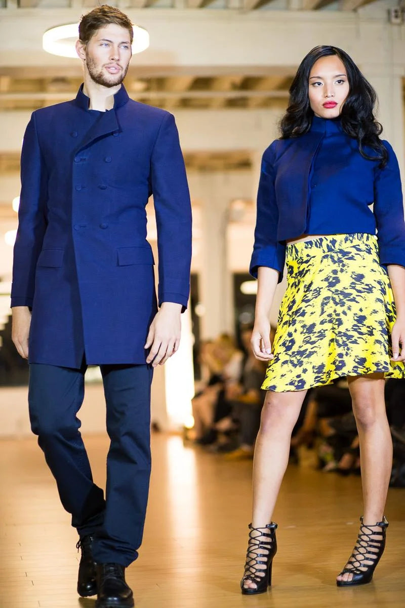 Cropped Navy Wool Jacket
