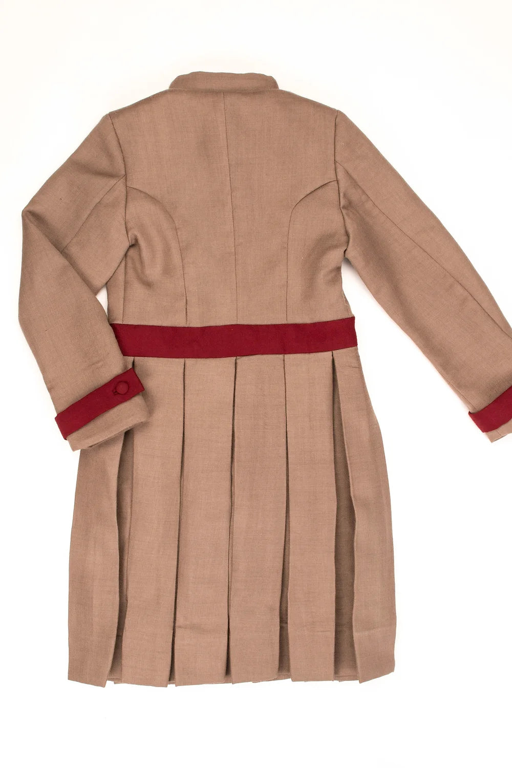 Grey wool pleated coat