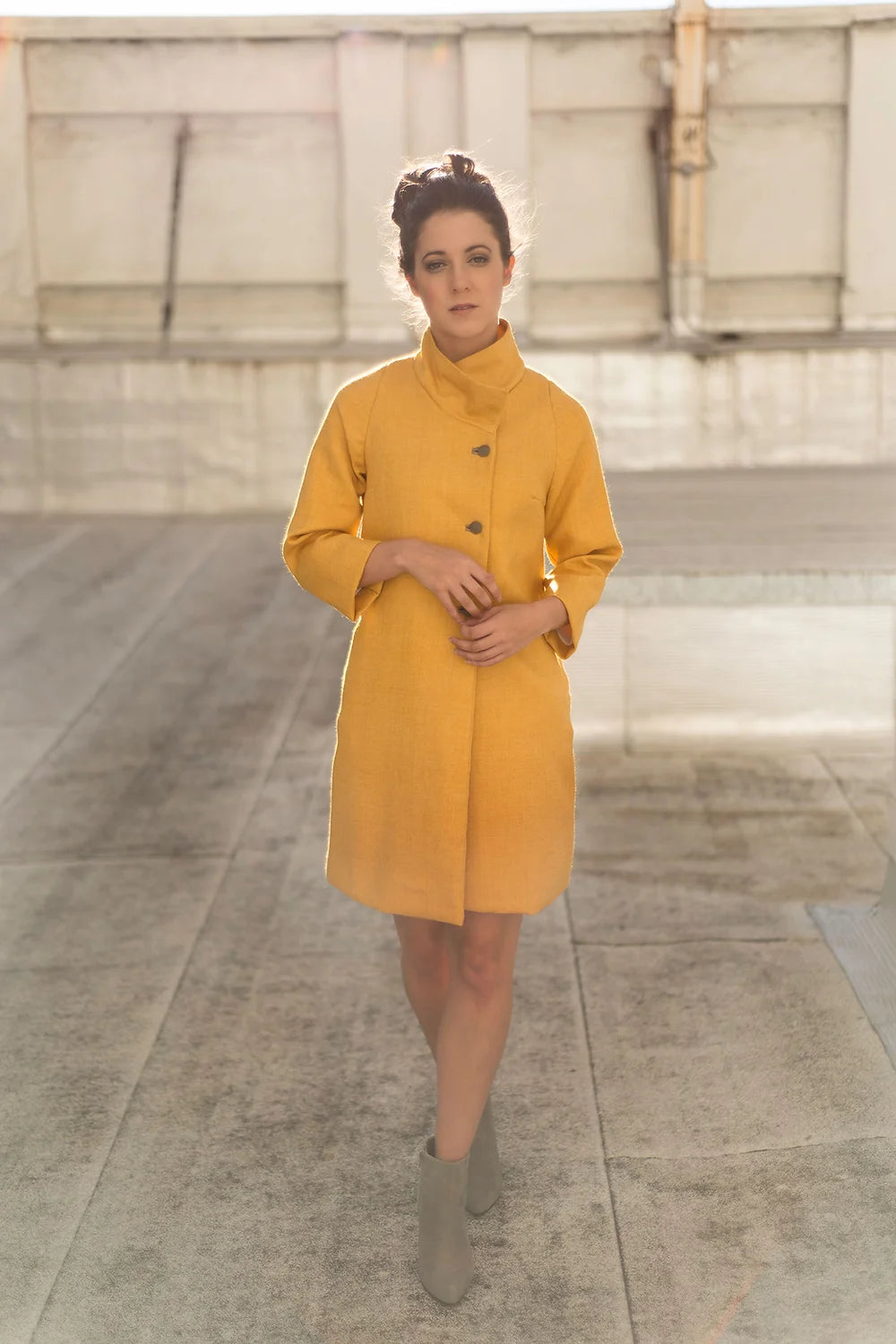 Marigold wool coat