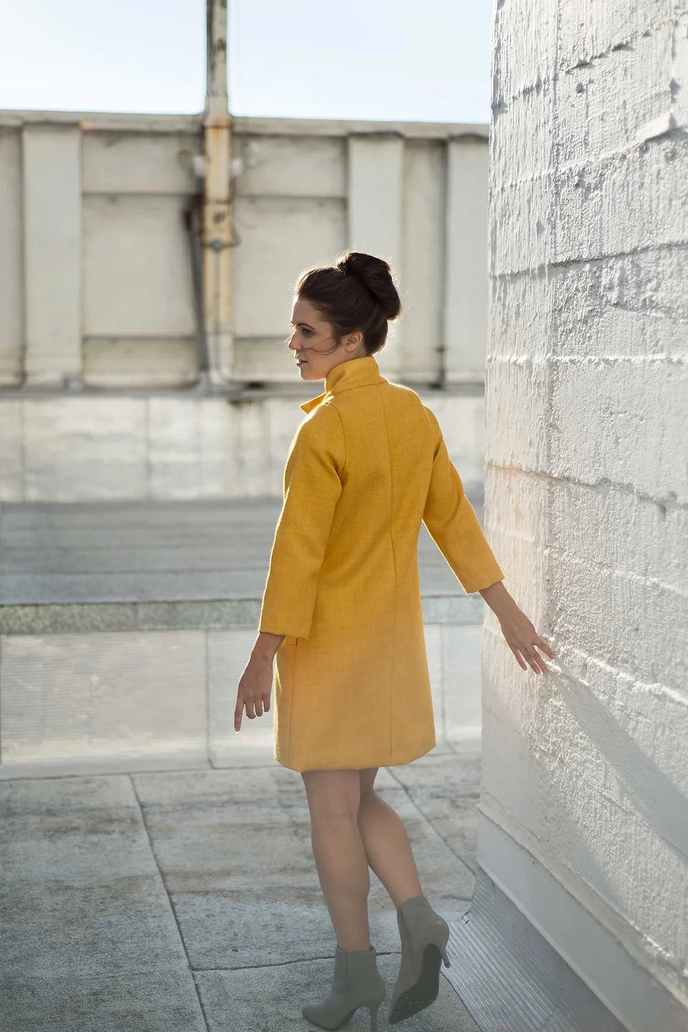 Marigold wool coat