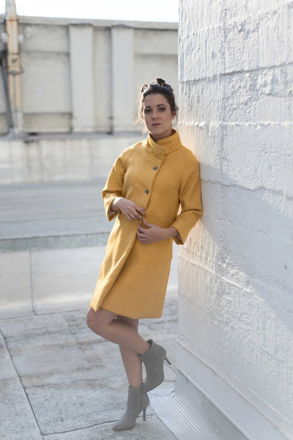 Marigold wool coat