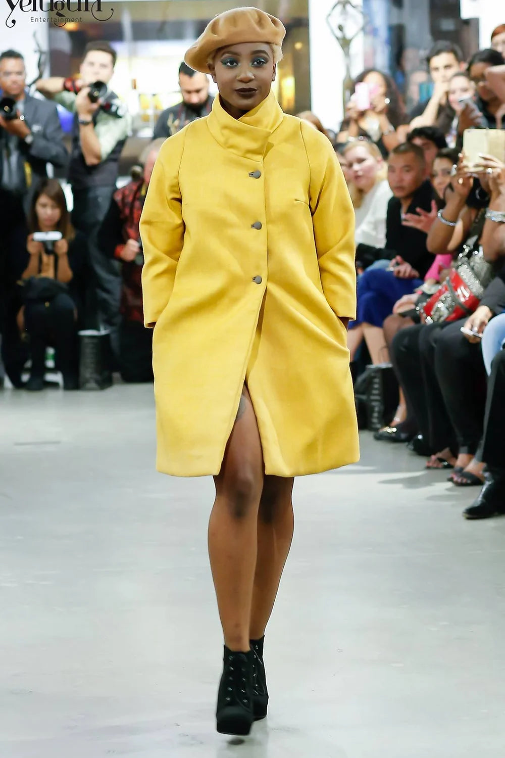 Marigold wool coat
