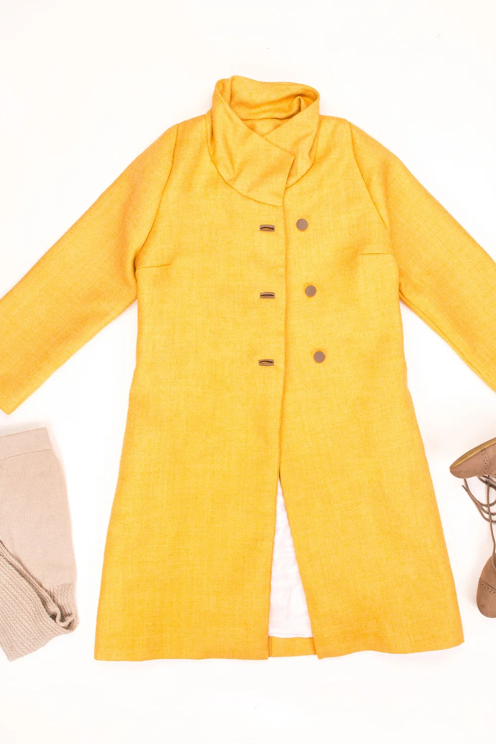Marigold wool coat