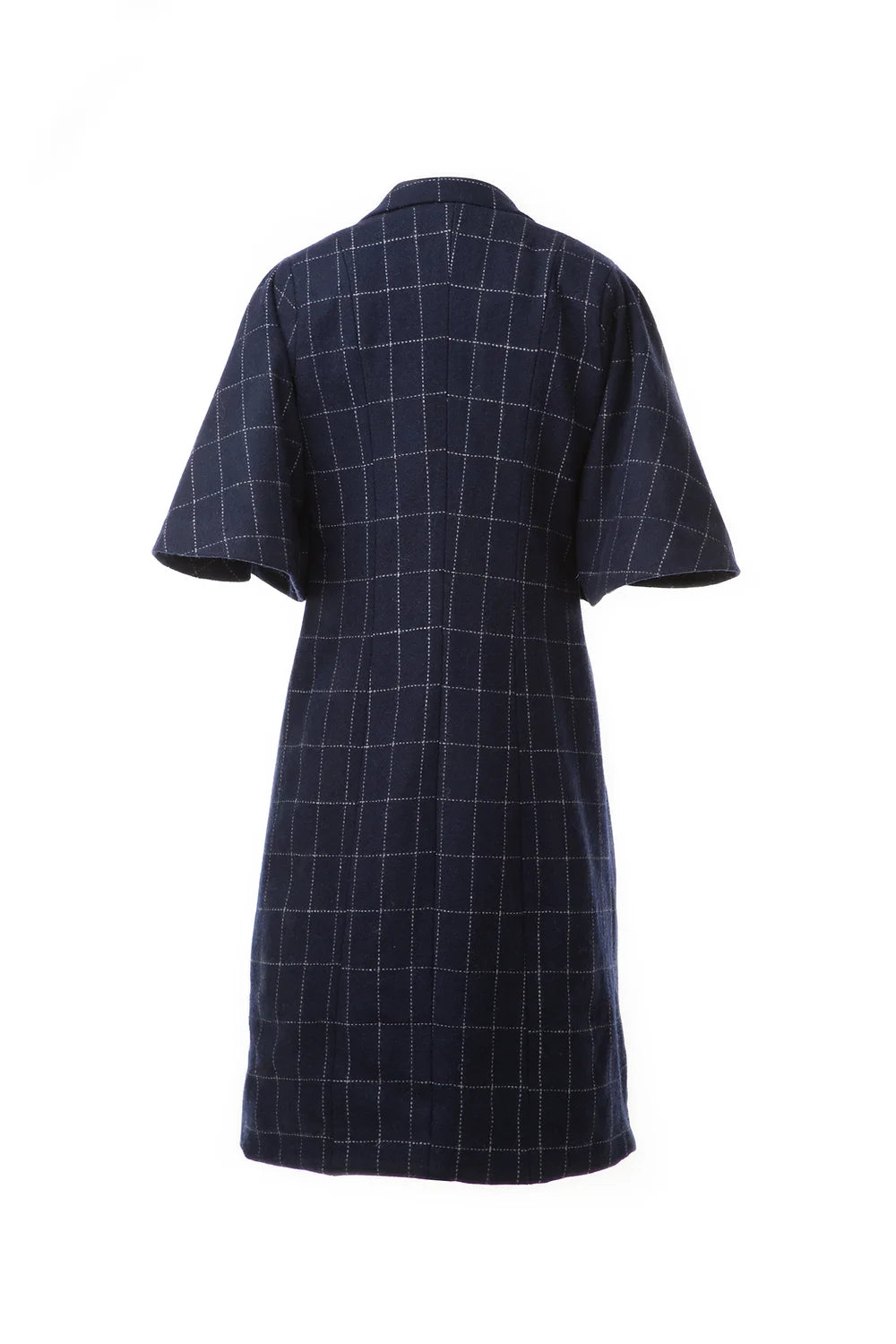 Navy plaid coat