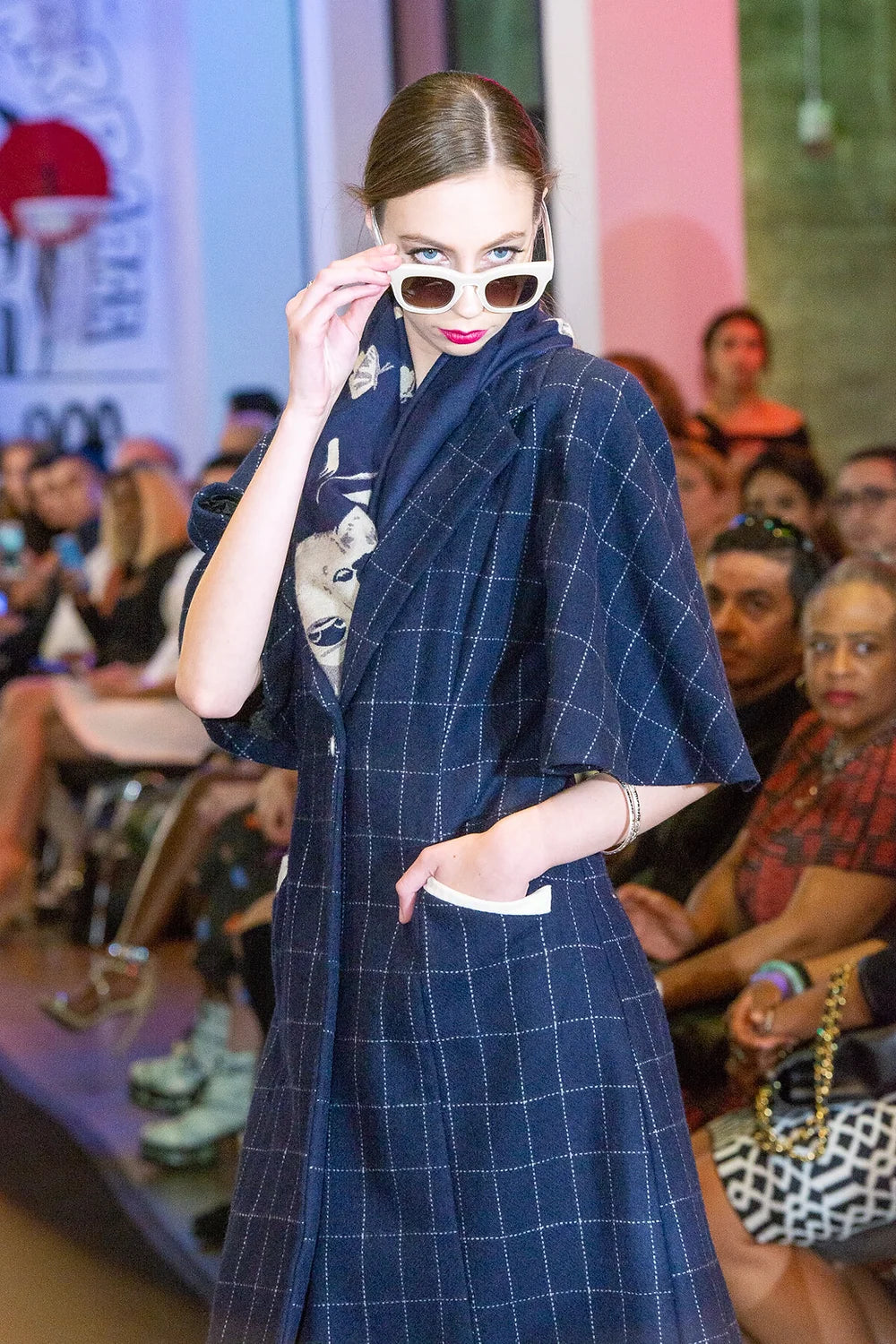 Navy plaid coat