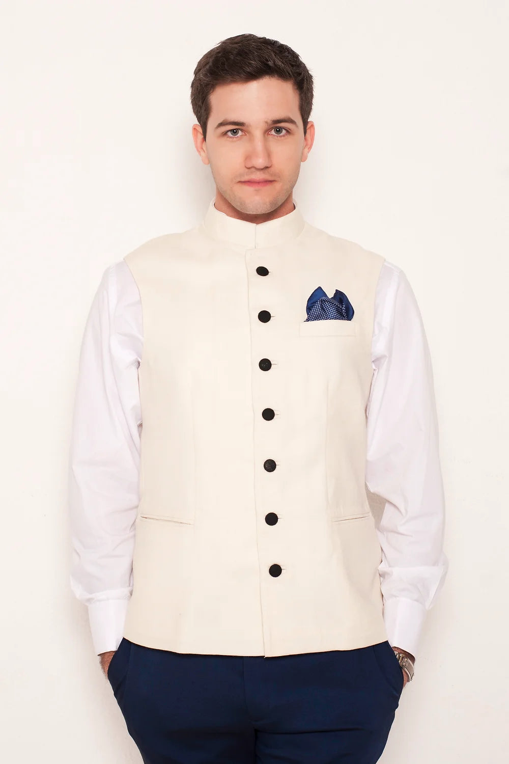 Off white Wool Waistcoat