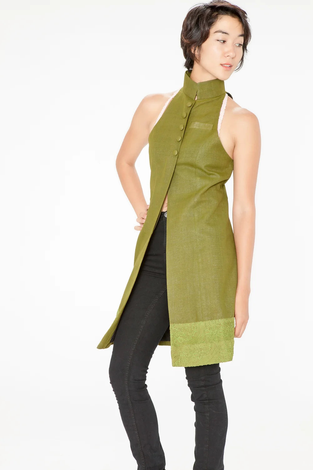 Olive Green Halter Coat