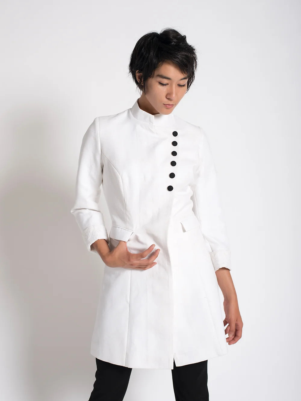 Snow white extended coat