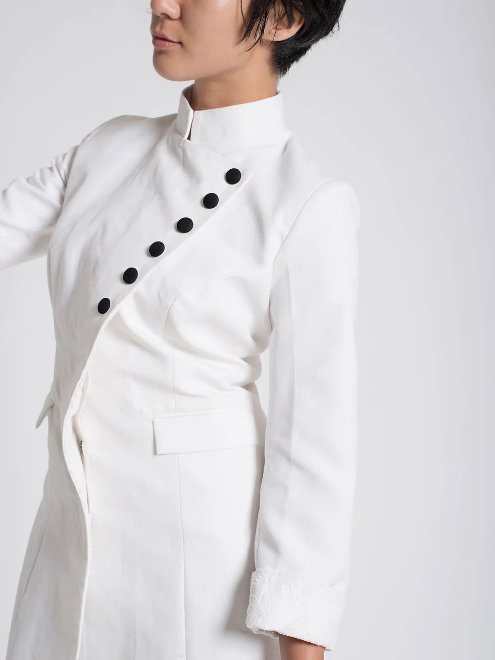 Snow white extended coat