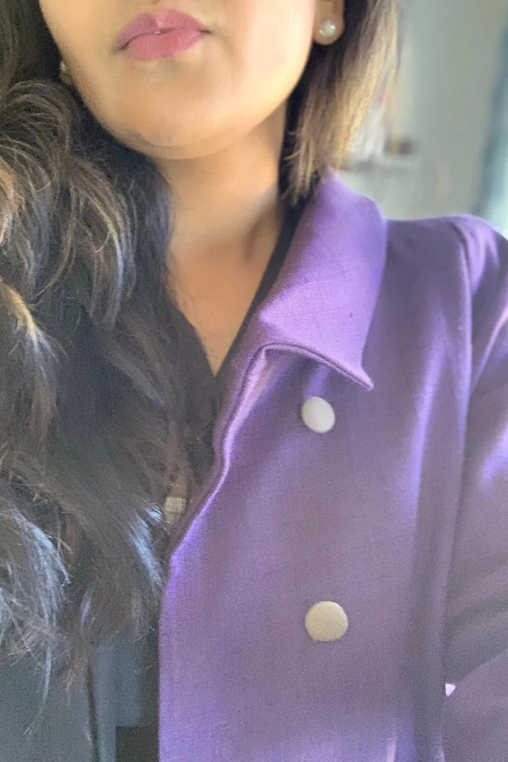 Violet wool blend coat