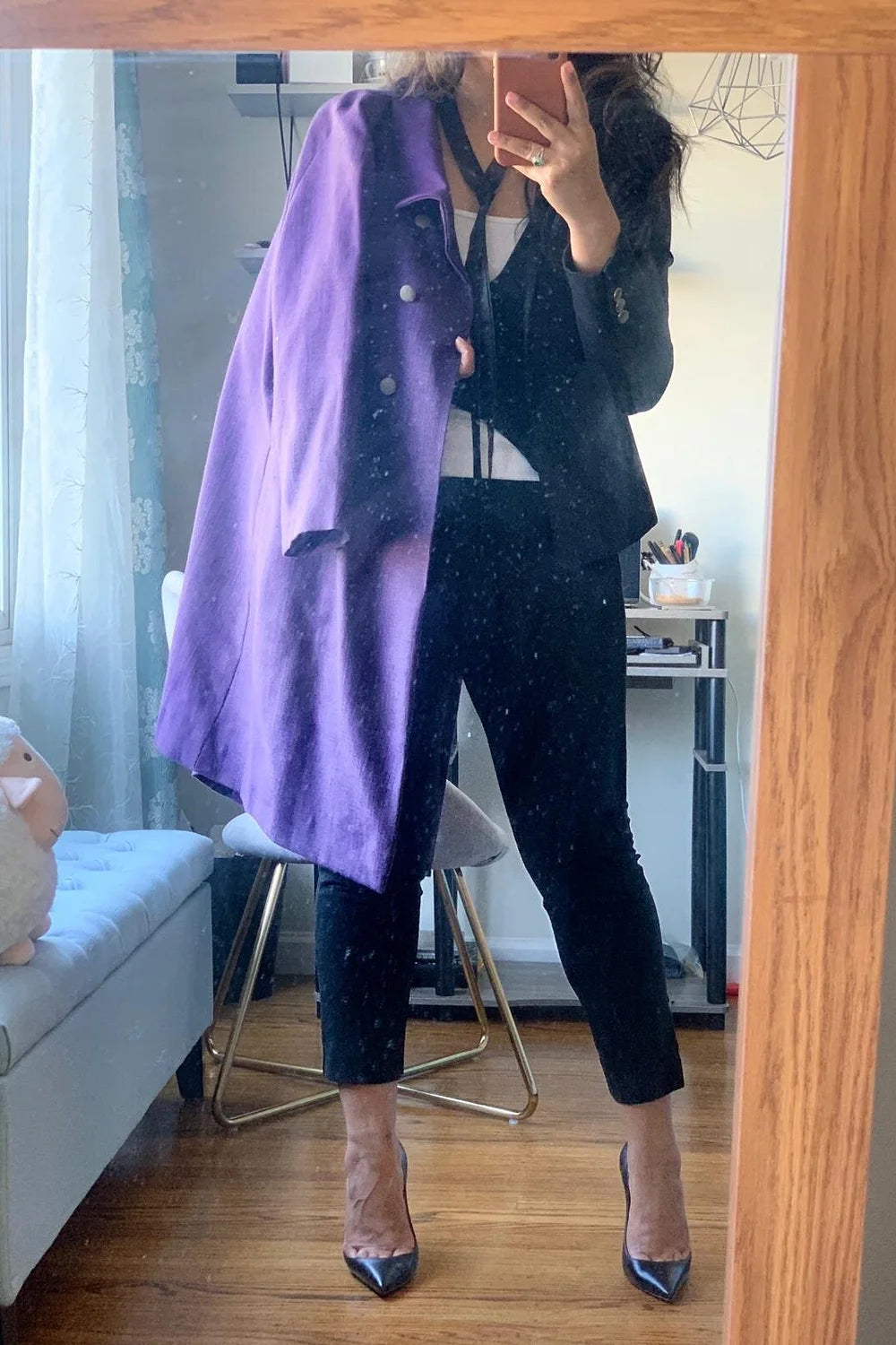 Violet wool blend coat