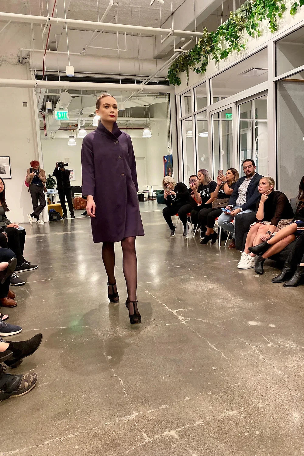 Violet wool blend coat