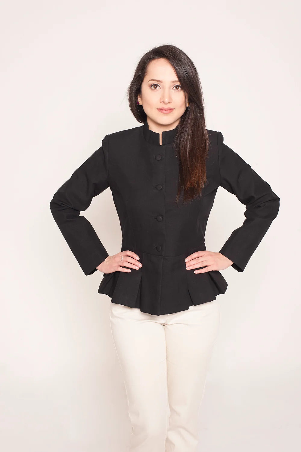 Coal Black peplum jacket