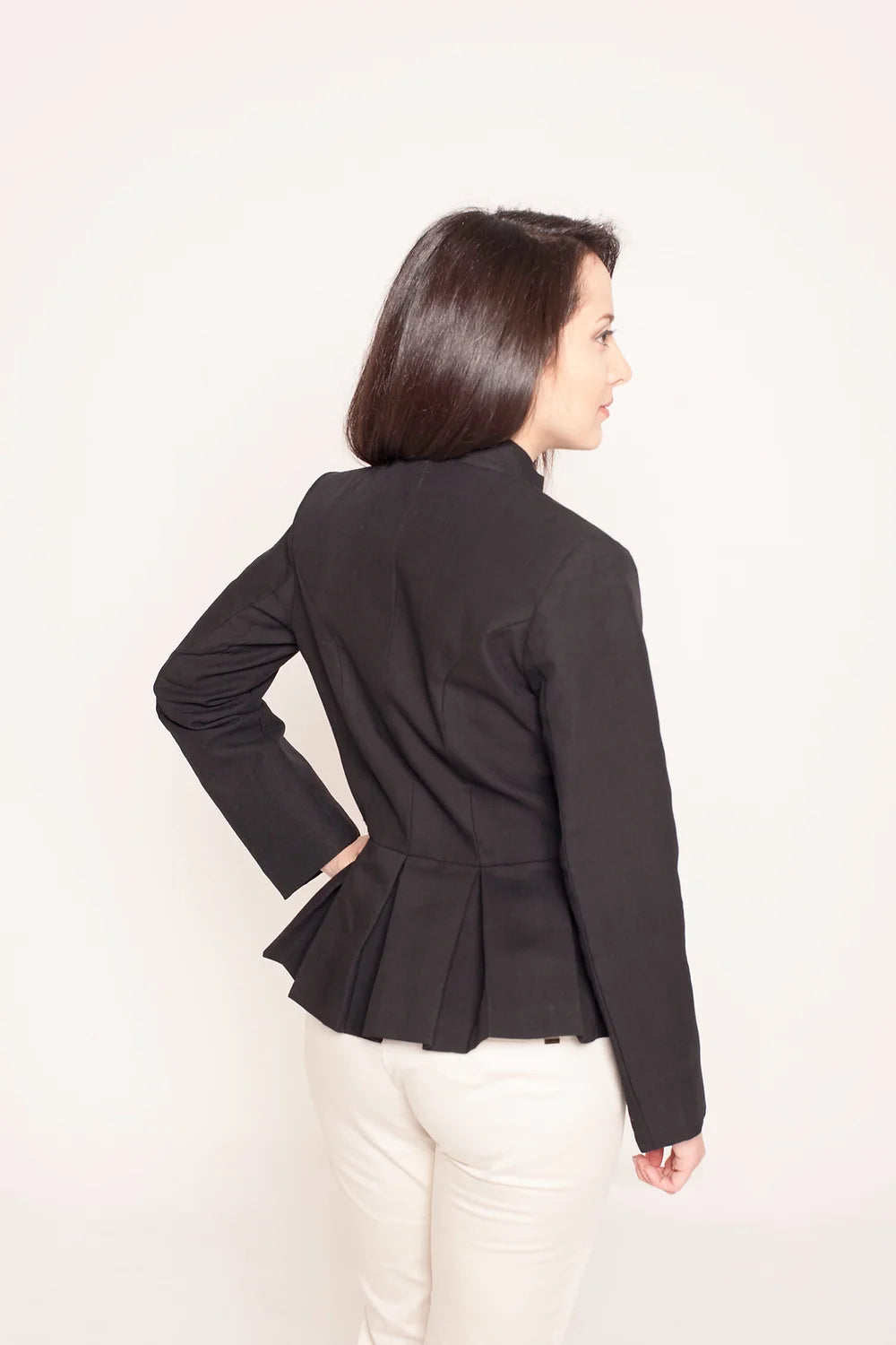 Coal Black peplum jacket