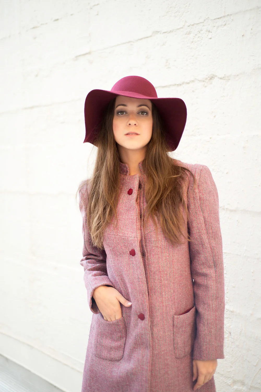 Crimson tweed coat