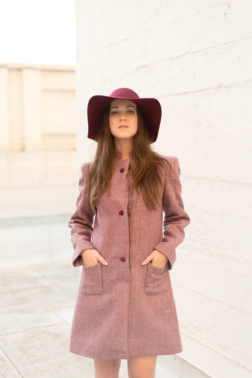 Crimson tweed coat