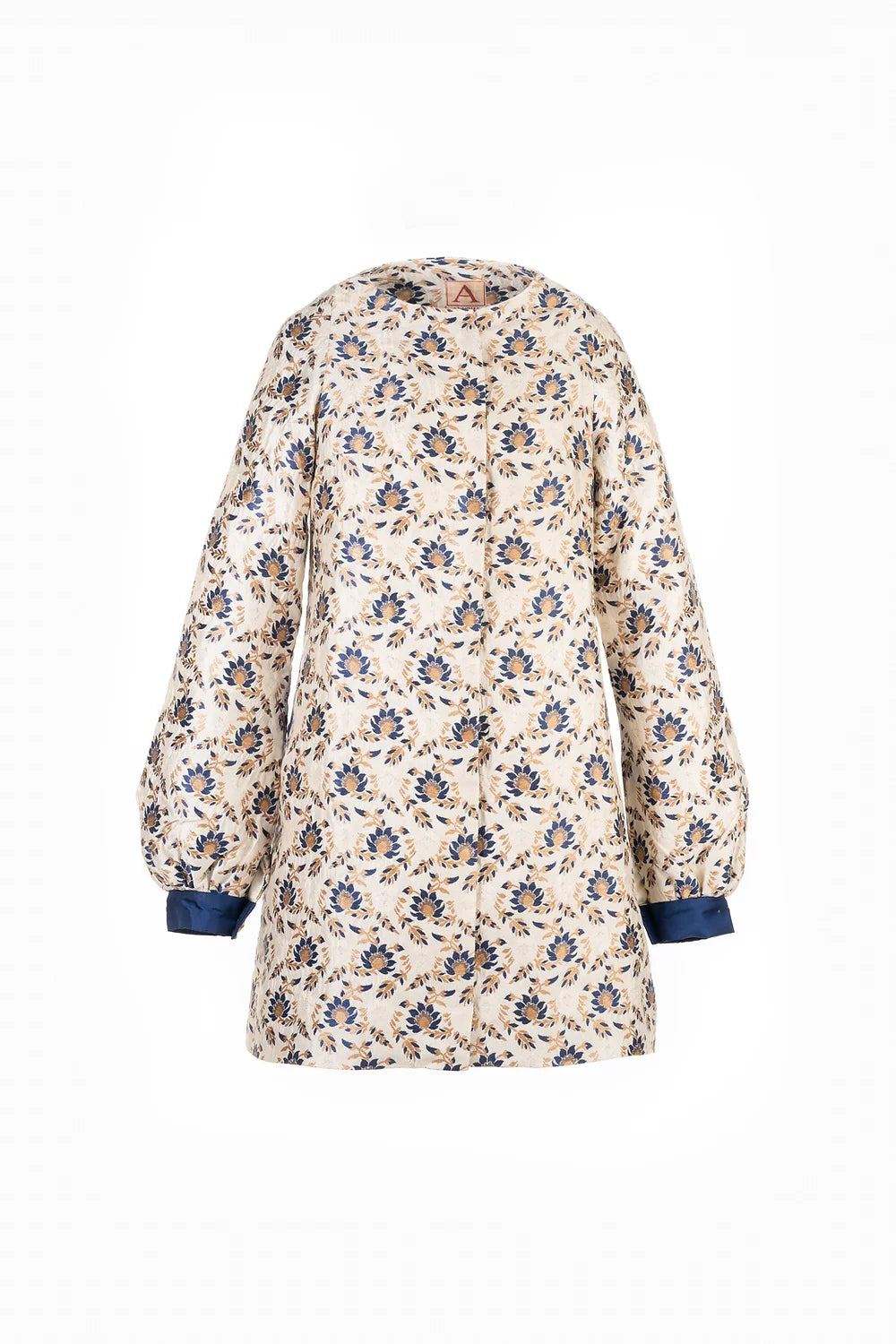 Floral Duchess oversized jacquard coat