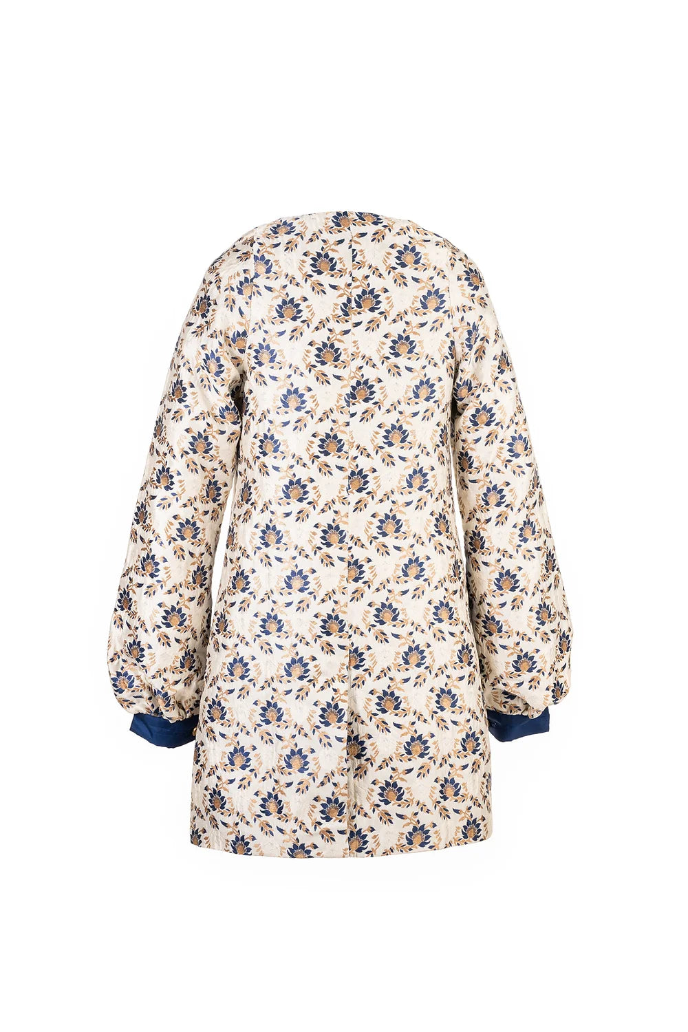 Floral Duchess oversized jacquard coat