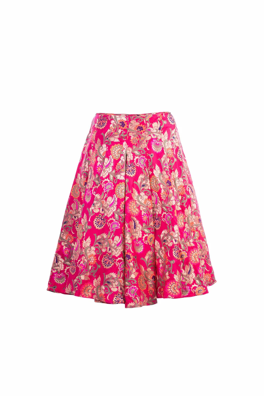 Fuchsia jacquard skirt