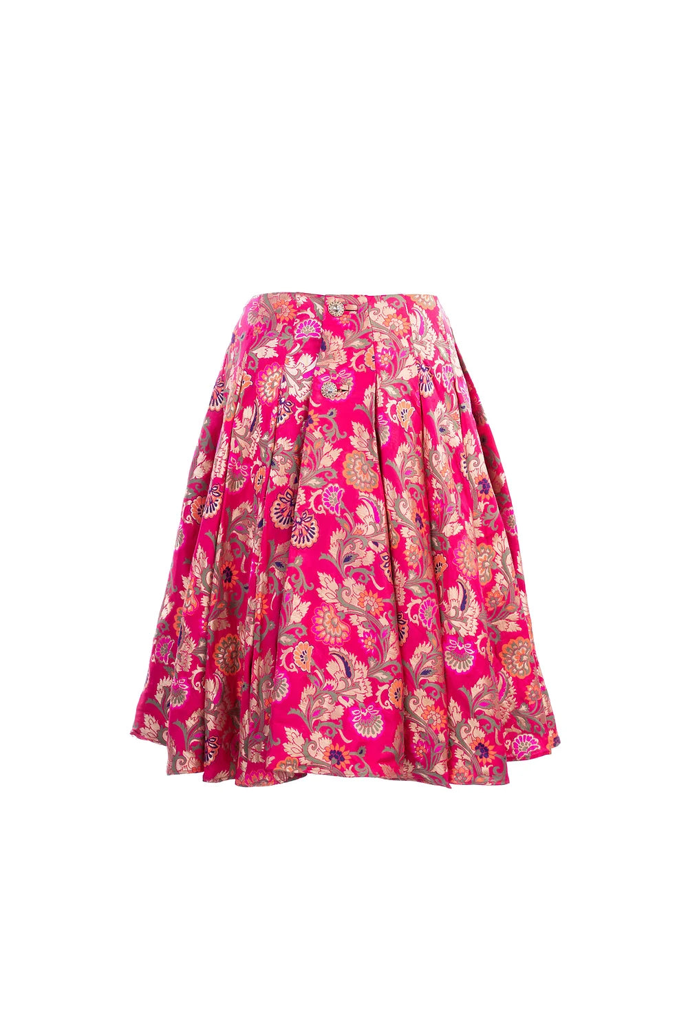 Fuchsia jacquard skirt