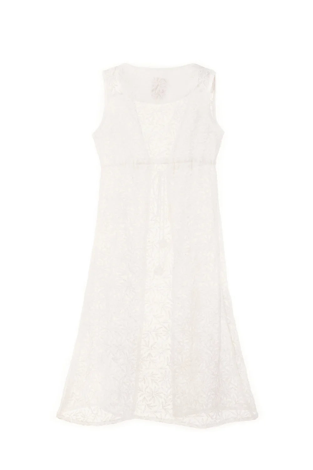 Ivory hand-embroidered georgette cover-up