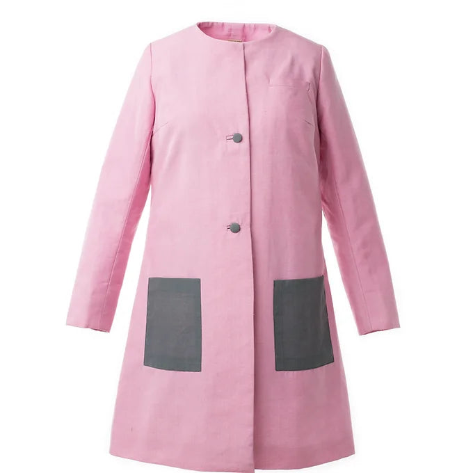 Lavender coat with patch pockets