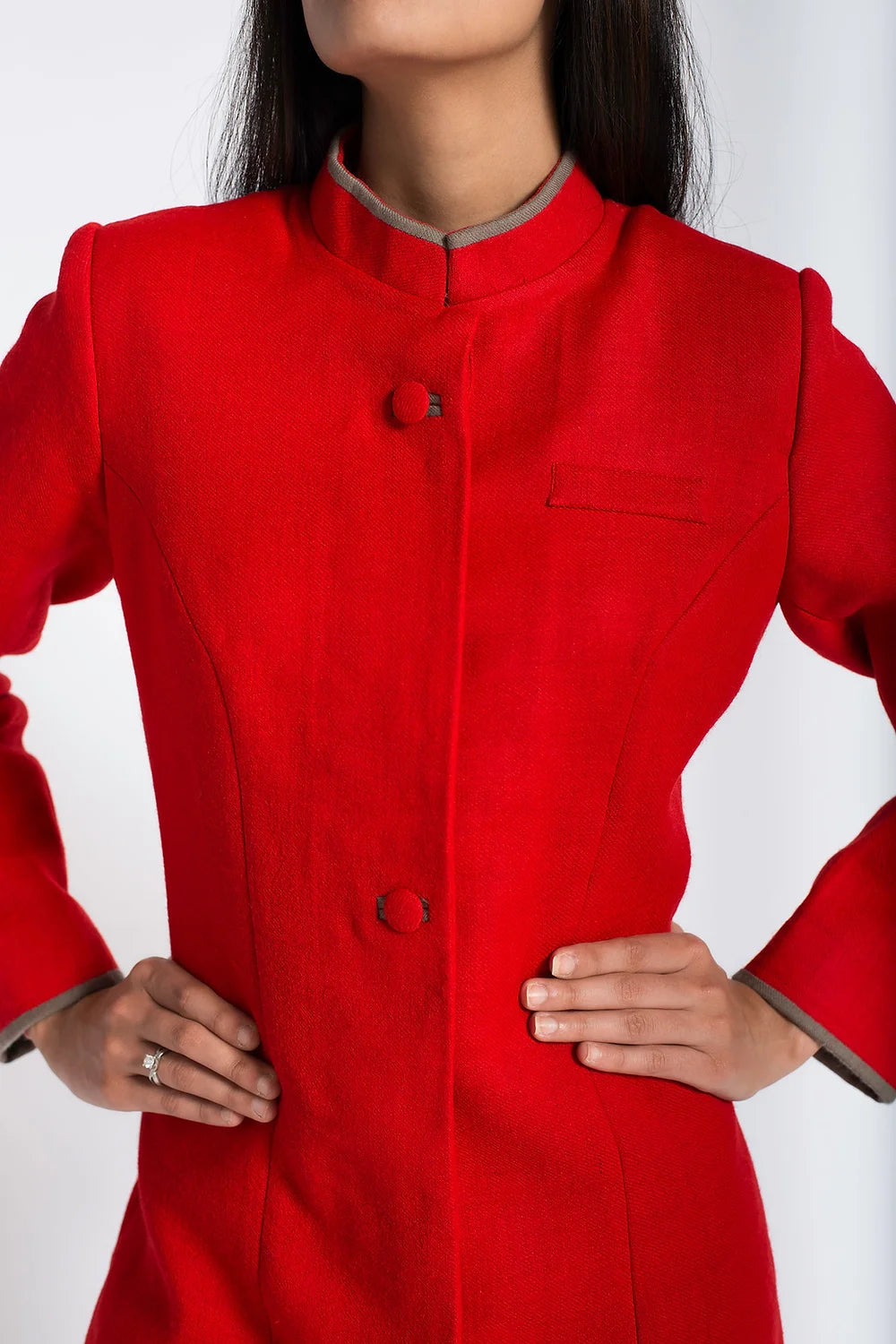 London red wool coat