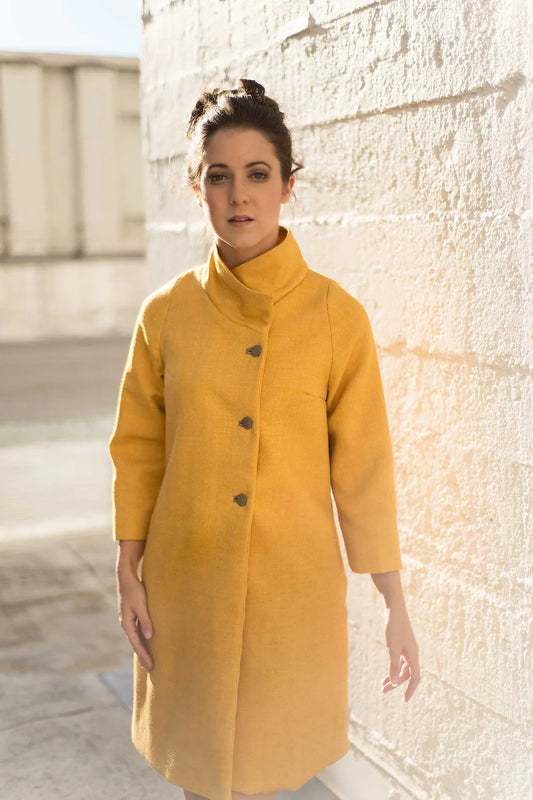 Marigold wool coat