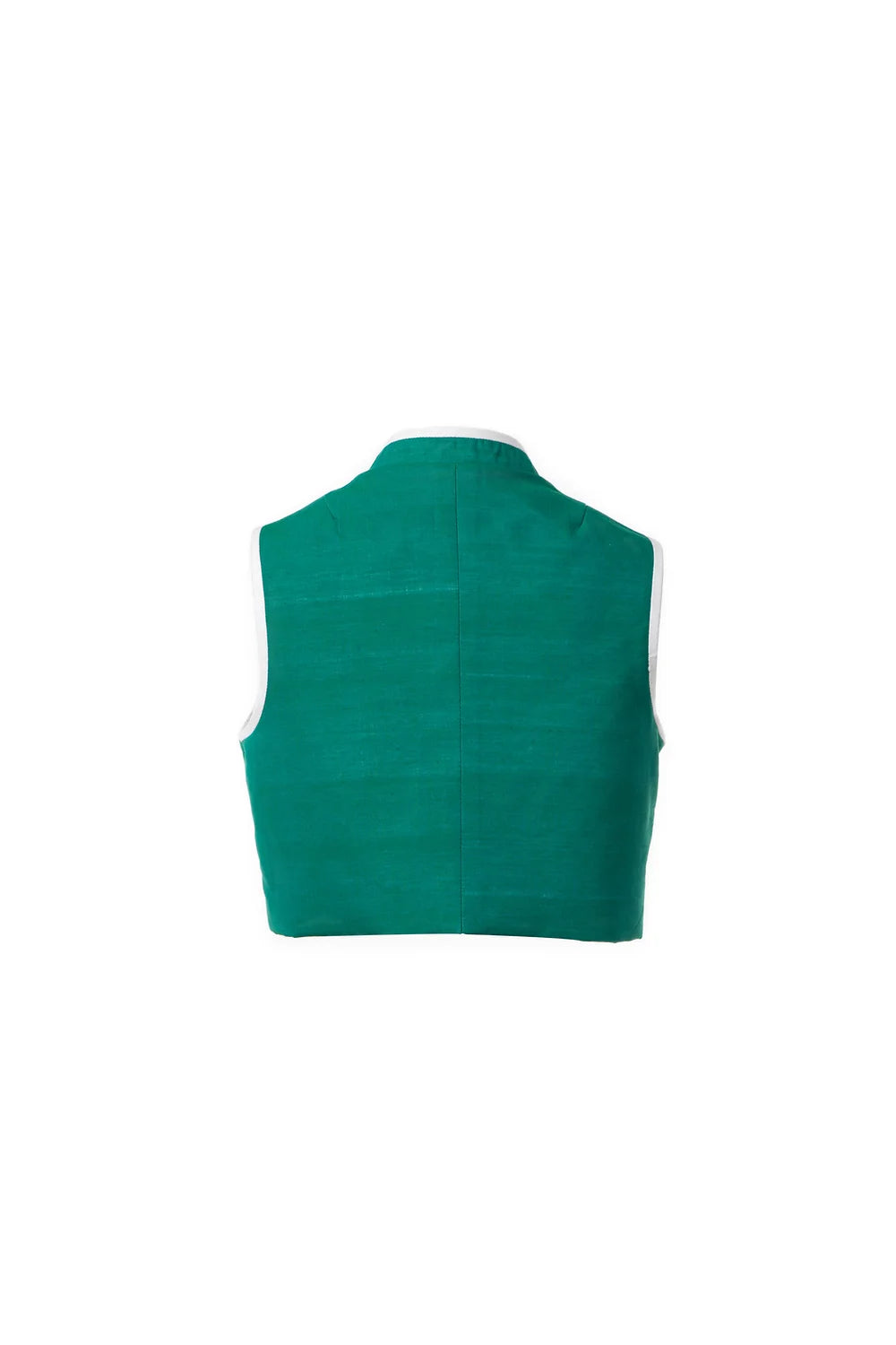 Sea Green vest with White Piping