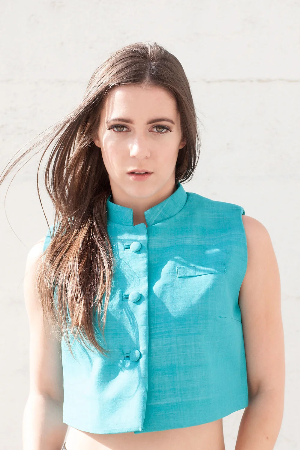 Teal Cropped Vest